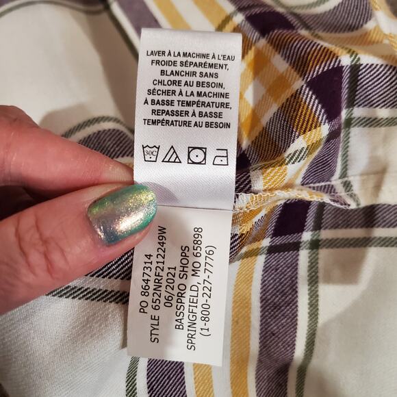 Natural Reflections NWT Plaid Flannel Button Shirt Womens Size XL Pockets Cotton - Picture 10 of 12